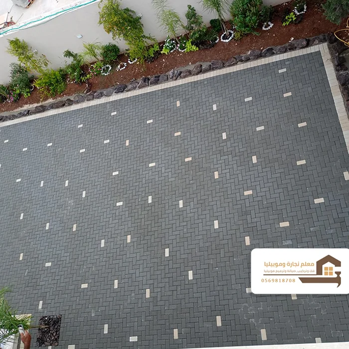 بلاط حجر للحوش جده