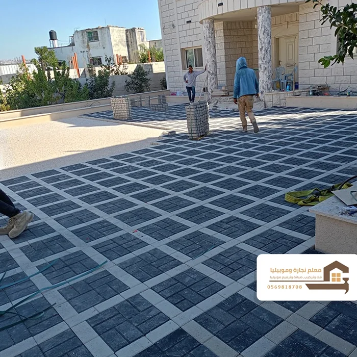 تبليط أحواش ومسابح وتركيب انترلوك